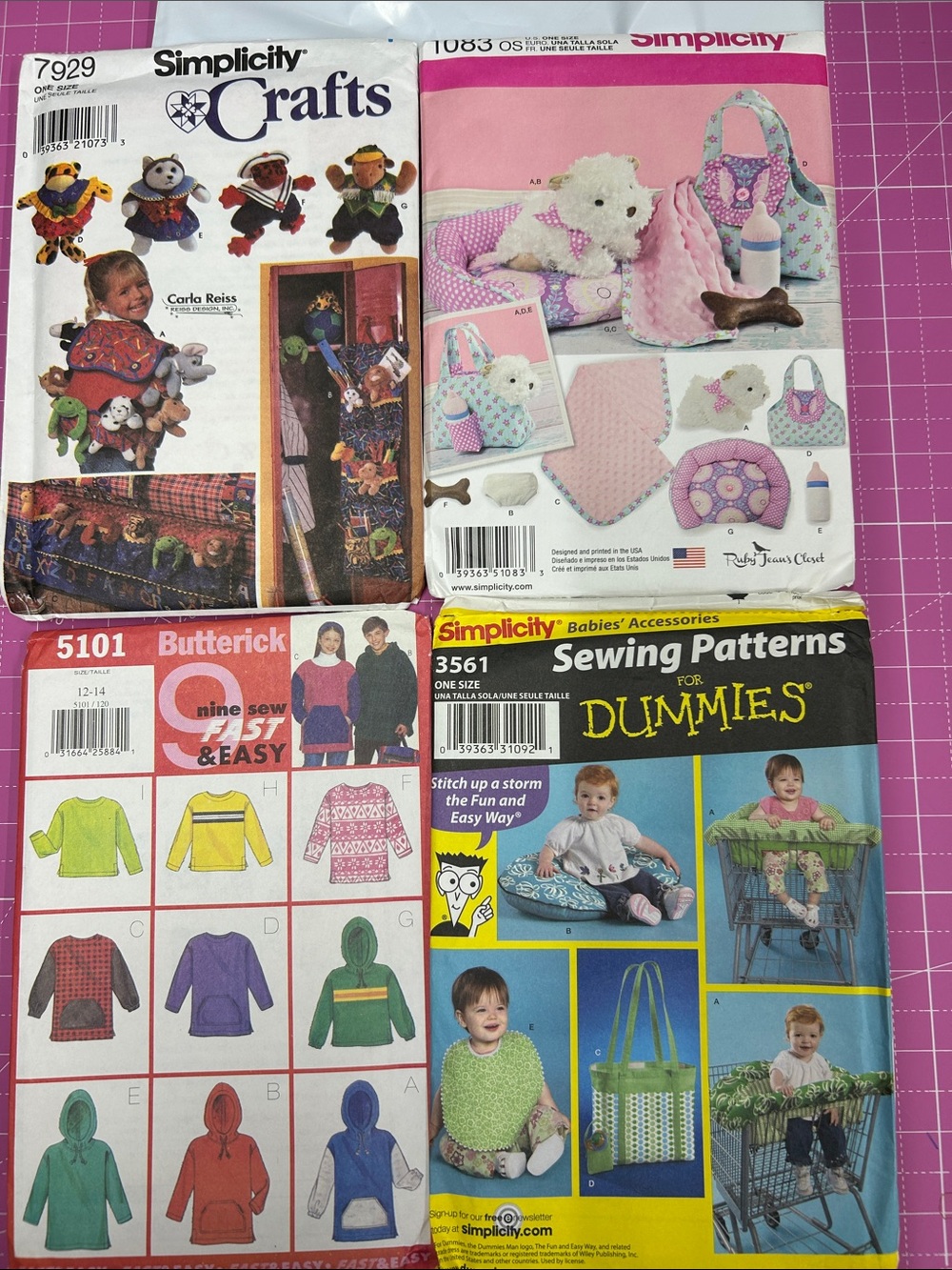 Simplicity Crafts & Baby Accessory Sewing Patterns, all like new